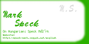 mark speck business card